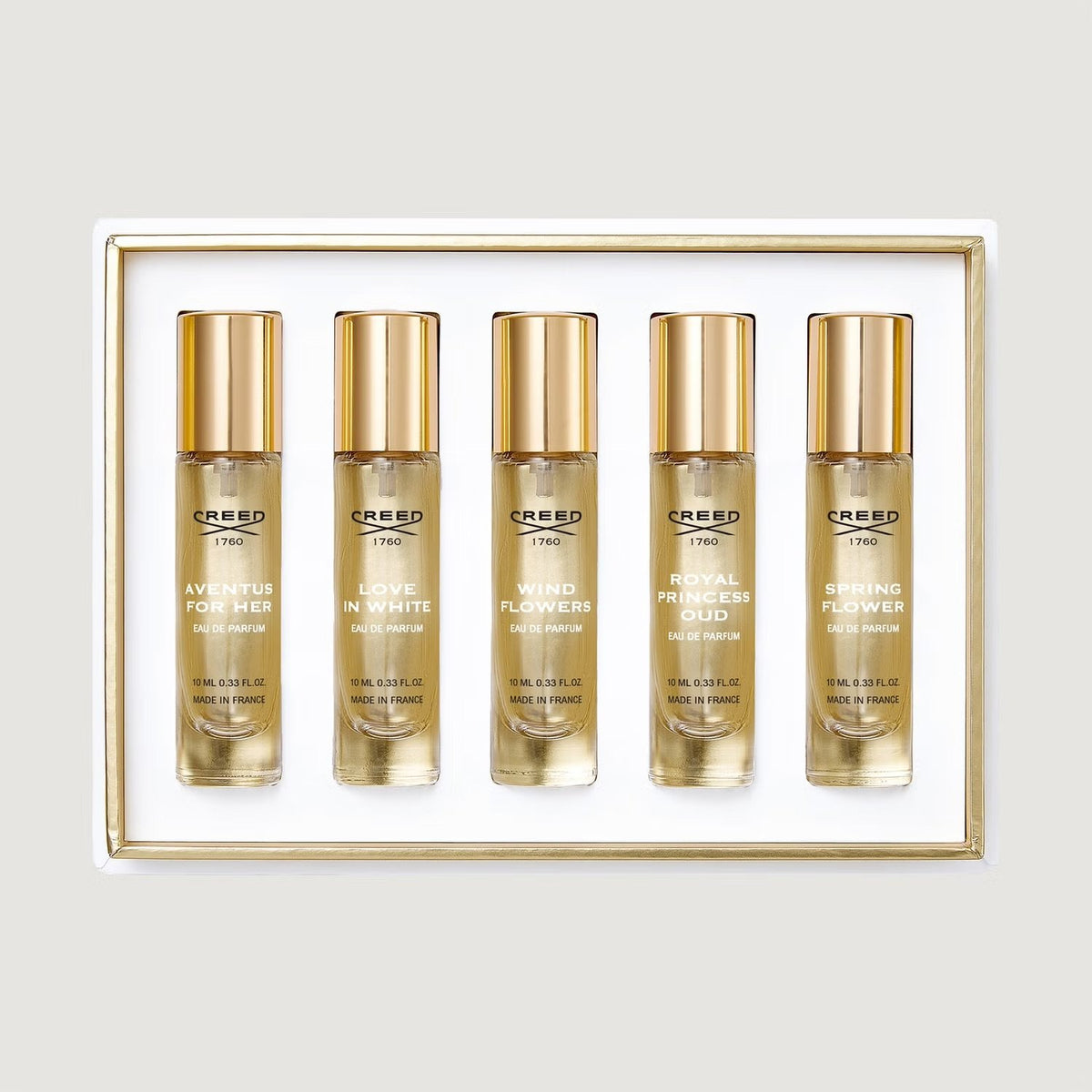 CREED WOMAN AVENTUS+LOVE IN W.+WIND F.+PRINCESS OUD+SPRING F. EDP 5X10ML